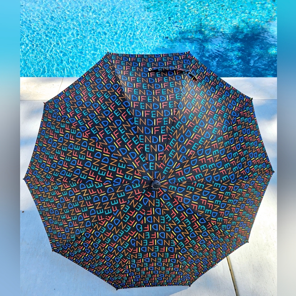 FENDI Black Multicolor Umbrella